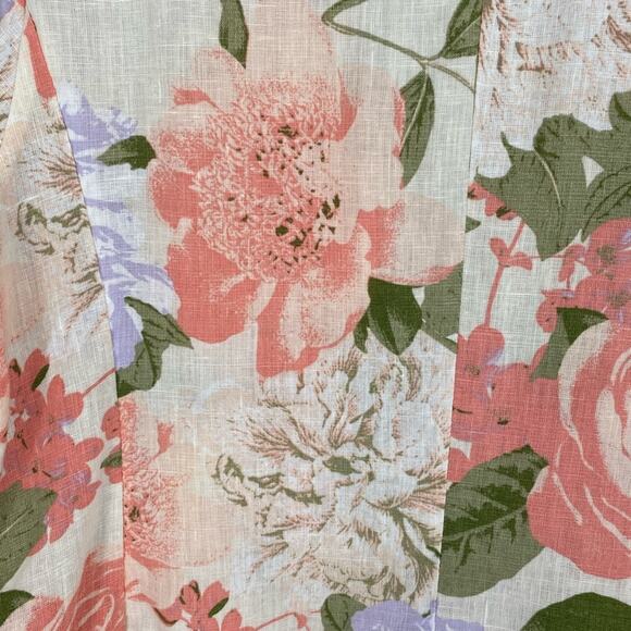 Joie Blazer XL Vintage Floral Print Linen Jacket Cottagecore Costal Greandma - Picture 7 of 8